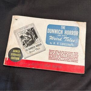Vintage 1939 The Dunwich Horror and Other Weird Tales Armed Services Edn Book